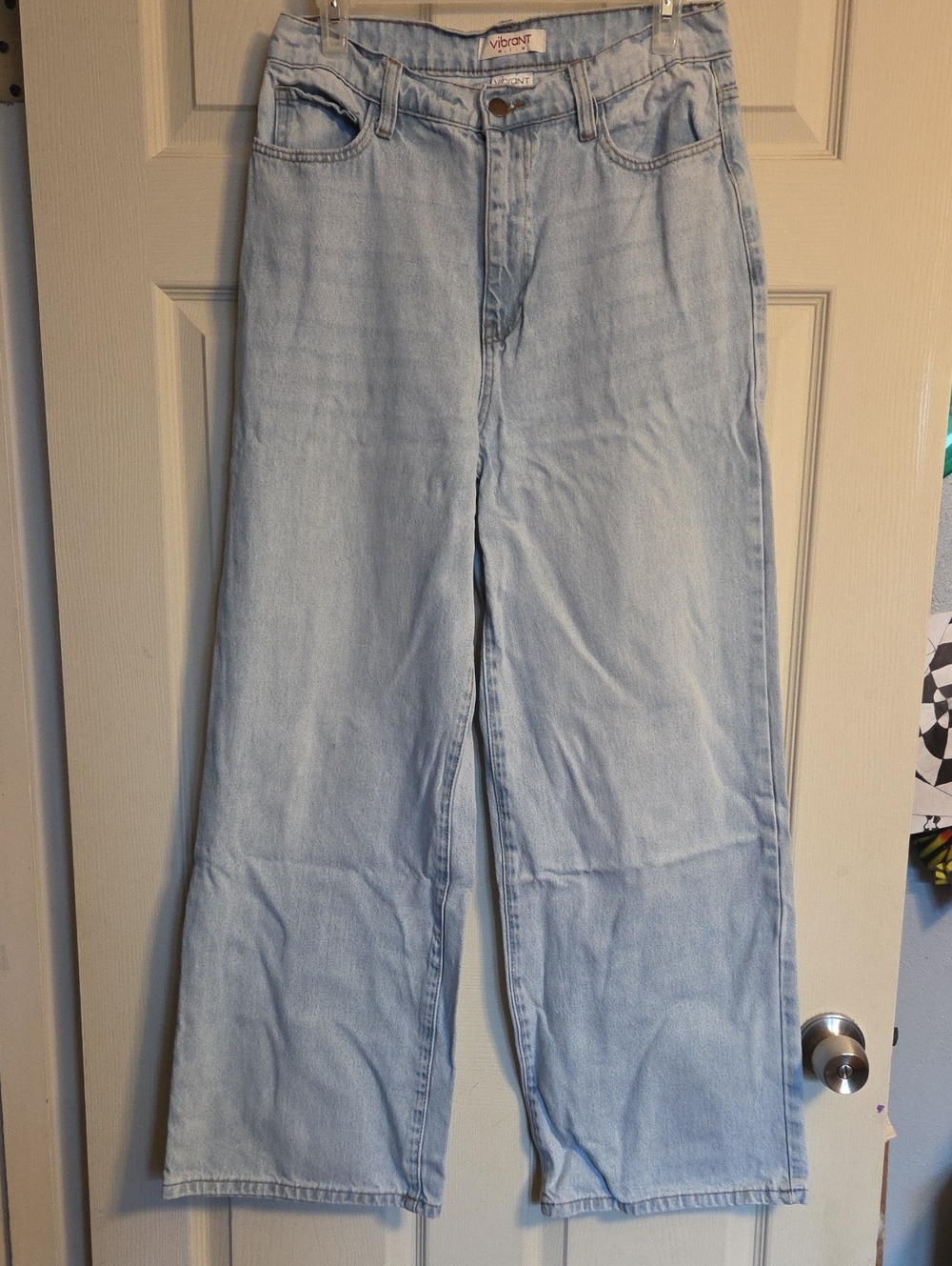 Vibrant M.I.U. Light Wash High Rise Wide Leg Jeans Size 28 Waist (9)